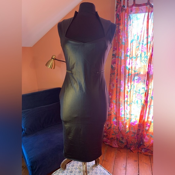 A/X Armani Exchange Dresses & Skirts - AX Paris, black bodycon, almost vampiric neckline and collar, sexy dress